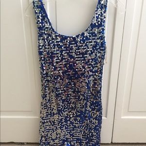 Blue sequin dress